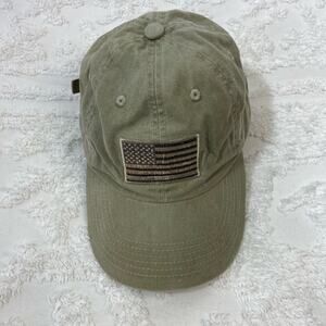 PORT AUTHORITY American Flag Baseball Cap Hat Men's SzOS Green StreetWear Sporty